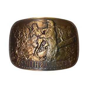 Vtg 1978 SMITH & WESSON Belt Buckle Brass THE LAST CARTRIDGE Model No. 630 w BOX